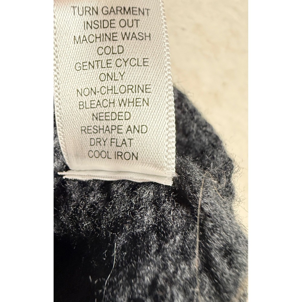 Womens Cardigan Black Size S Applique Crochet 3D Pink Rose Grannycore Cottagecor - Picture 12 of 14